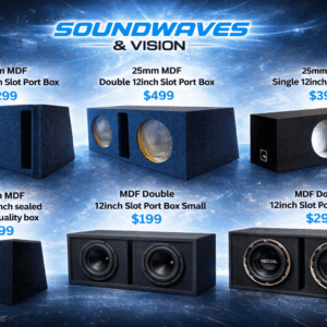 High-Performance 25mm MDF Dual 12″ Slot-Port Subwoofer Box | 4.0 cu.ft | 35H25m