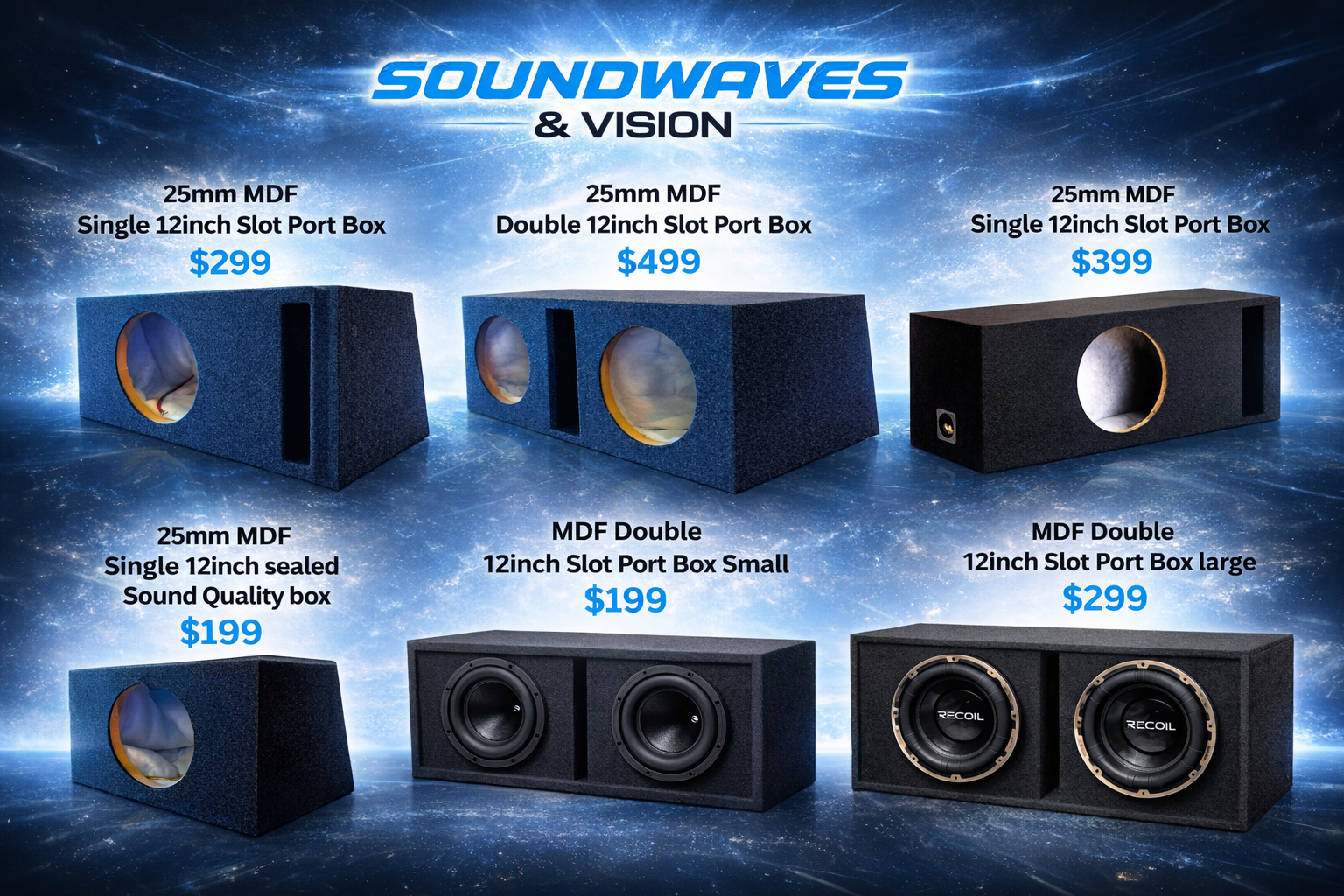 High-Performance 25mm MDF Single 12″ Slot-Port Subwoofer Box – 32Hz Tuned